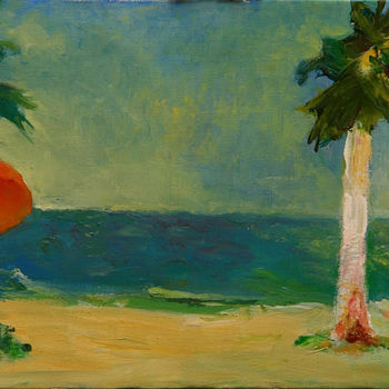 Painting titled "On a beach 2" by Gagik Kurginyan, Original Artwork
