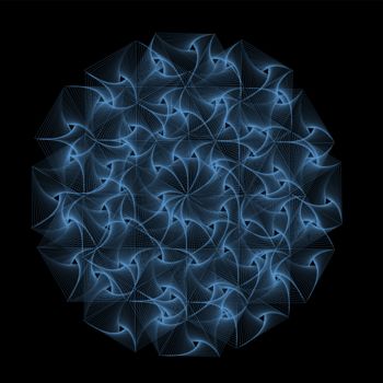 Arte digitale intitolato "Circle of blue rays" da Kurotory, Opera d'arte originale, Lavoro digitale 2D