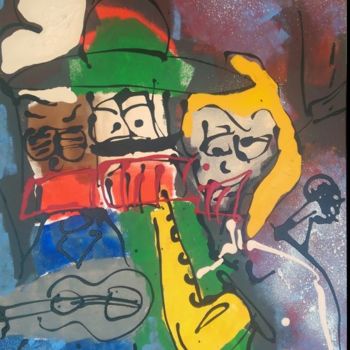 Painting titled "Band of Misfits" by K, Original Artwork, Acrylic