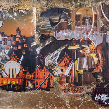 Peinture intitulée "DURCHS GLAS GESEHEN" par Kurt Manhart, Œuvre d'art originale, Collages