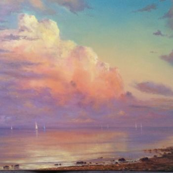 Картина под названием "clouds in the sunset" - Marina Kusraeva, Подлинное произведение искусства, Масло