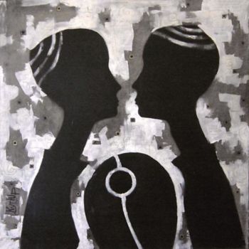 Картина под названием "«Половинки»" - Yuri Kutyur, Подлинное произведение искусства, Масло