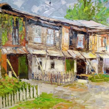 Pintura intitulada "Старый дворик." por Sergei Efremov, Obras de arte originais, Óleo
