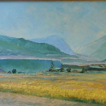 Peinture intitulée "Утро в горах" par Sergei Efremov, Œuvre d'art originale