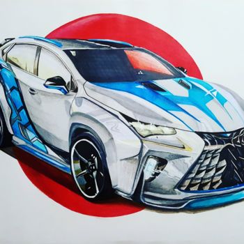 Drawing titled "Lexus NX" by Artem Kuzmichev, Original Artwork, Conté