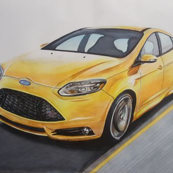 Drawing titled "Ford Focus 3 ST.jpg" by Artem Kuzmichev, Original Artwork, Marker