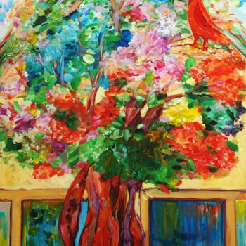 Painting titled "Весна на улице Улья…" by Tatiana Kuzmina, Original Artwork, Acrylic