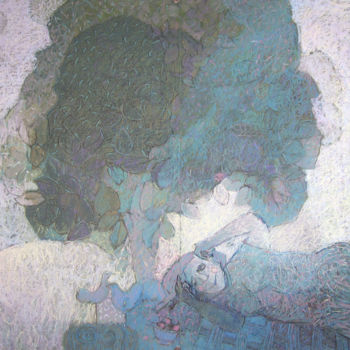 Pittura intitolato "Август." da Natalia Kuznetsova, Opera d'arte originale, Pastello