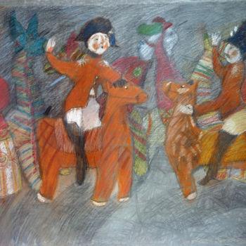 Painting titled "Солдатики." by Natalia Kuznetsova, Original Artwork, Pastel