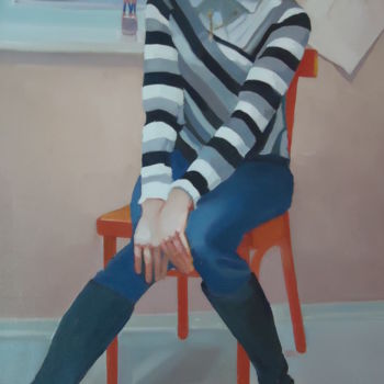 Картина под названием "Портрет девушки" - Вадим Кузнецов, Подлинное произведение искусства, Масло
