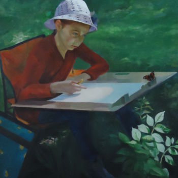 Картина под названием "На пленэре №3" - Вадим Кузнецов, Подлинное произведение искусства, Темпера