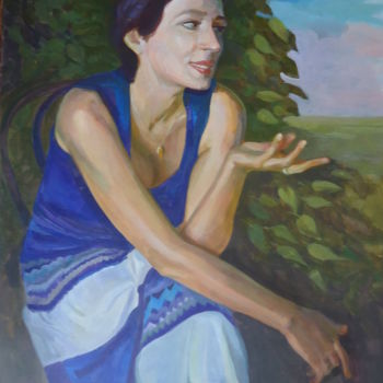 Painting titled ""Портрет"" by Vadim Kuznetsov, Original Artwork, Acrylic