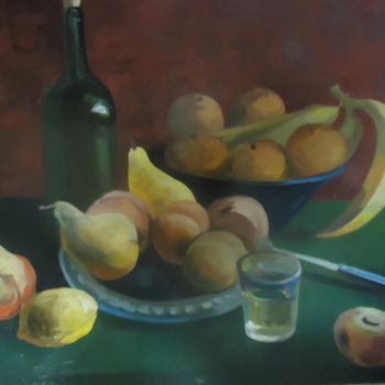 Painting titled "Натюрморт с фруктами" by Vadim Kuznetsov, Original Artwork, Oil