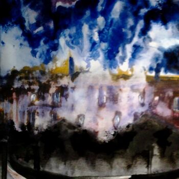 Картина под названием "Венеция . Фейерверк…" - Андрей Клюйко, Подлинное произведение искусства, Акварель