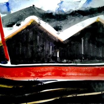 Pintura titulada "Лодка" por Andrei Kliuiko, Obra de arte original, Acuarela