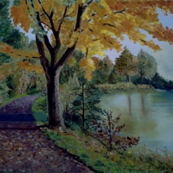 Pintura intitulada "The end of September" por Vitalii Kruhlov, Obras de arte originais, Óleo