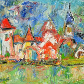 Schilderij getiteld "Le Touquet" door Kybalion, Origineel Kunstwerk, Olie