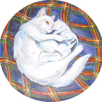 Painting titled "Белое и пушистое" by Kella, Original Artwork
