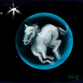 Digital Arts titled "Сферический конь в…" by Kella, Original Artwork, Digital Painting