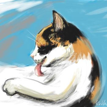 Цифровое искусство под названием "Портрет кошки Макар…" - Къелла, Подлинное произведение искусства