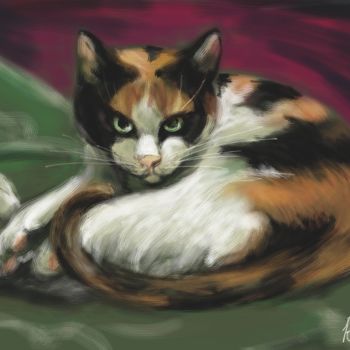 Цифровое искусство под названием "Кошка Макарона" - Къелла, Подлинное произведение искусства