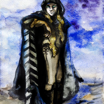 Картина под названием "Мэйдартин Фаэрир (л…" - Къелла, Подлинное произведение искусства, Акварель