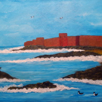 Peinture intitulée "Muraille de mer" par Kyna De Schouël, Œuvre d'art originale, Acrylique