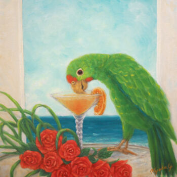 Painting titled "Anniversary" by Kyoko Yamaji, Original Artwork, Oil Mounted on Wood Stretcher frame