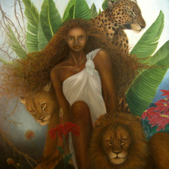 Painting titled "Commandments" by Kyoko Yamaji, Original Artwork, Oil Mounted on Wood Stretcher frame