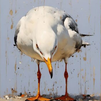 Arts numériques intitulée "Seagull" par Kyozai, Œuvre d'art originale, Image générée par l'IA