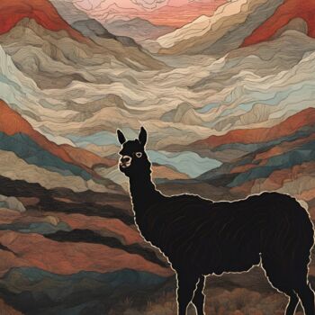 Grafika cyfrowa / sztuka generowana cyfrowo zatytułowany „Alpaca” autorstwa Kyozai, Oryginalna praca, Obraz generowany przez…