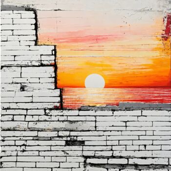 「Sunset (Brick)」というタイトルのデジタルアーツ Kyozaiによって, オリジナルのアートワーク, AI生成画像