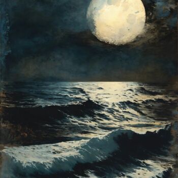 Digital Arts titled "Moonlit #1" by Kyozai, Original Artwork, AI generated image