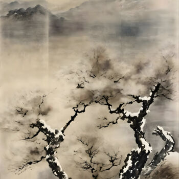 Arts numériques intitulée "Winter (Asia) #2" par Kyozai, Œuvre d'art originale, Image générée par l'IA