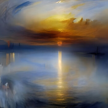 Digital Arts titled "Sunset #8" by Kyozai, Original Artwork, AI generated image