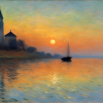 Digital Arts titled "Sunset #10" by Kyozai, Original Artwork, AI generated image