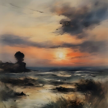 Arts numériques intitulée "Sunset #11" par Kyozai, Œuvre d'art originale, Image générée par l'IA
