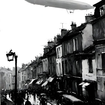 Arte digitale intitolato "Zeppelin" da Kyozai, Opera d'arte originale, Immagine generata dall'IA
