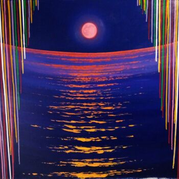Pittura intitolato "seascape , purple,…" da Kyrylo Bondarenko, Opera d'arte originale, Acrilico