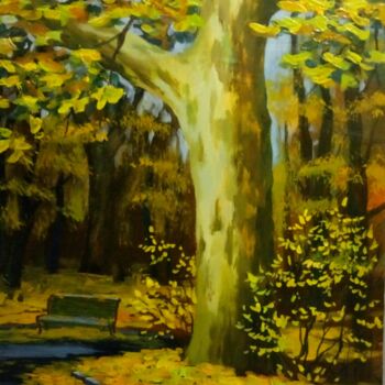 Peinture intitulée "platanus autumn" par Kyrylo Bondarenko, Œuvre d'art originale, Acrylique