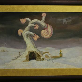 Painting titled "snail" by Kyrylo Bondarenko, Original Artwork, Oil
