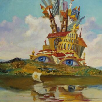 Painting titled "yacht" by Kyrylo Bondarenko, Original Artwork, Oil