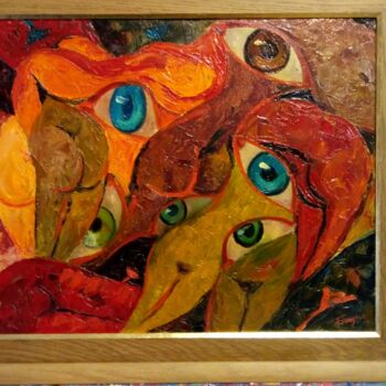 Pintura intitulada "Abstract women" por Kyrylo Bondarenko, Obras de arte originais, Óleo