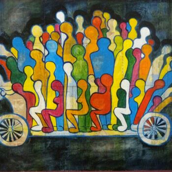 Картина под названием "bus, love, erotica" - Kyrylo Bondarenko, Подлинное произведение искусства, Масло