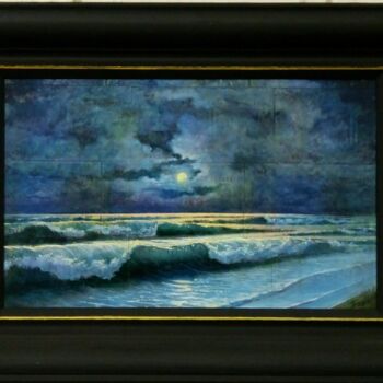 Painting titled "sea landscape beach…" by Kyrylo Bondarenko, Original Artwork, Oil