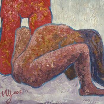 Painting titled "erotic lady" by Kyrylo Bondarenko, Original Artwork, Acrylic