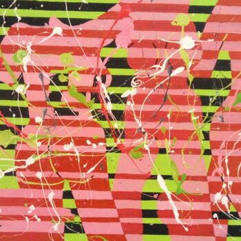 Pintura intitulada "muse, stripes" por Kyrylo Bondarenko, Obras de arte originais, Acrílico