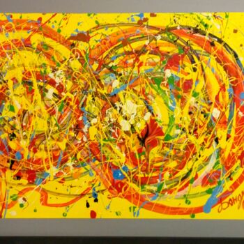 Painting titled "yellow, emotion" by Kyrylo Bondarenko, Original Artwork, Acrylic