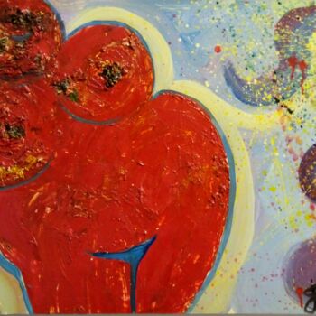 Malarstwo zatytułowany „naked girls,, red,” autorstwa Kyrylo Bondarenko, Oryginalna praca, Akryl