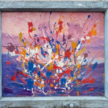 Картина под названием "flowers in the step…" - Kyrylo Bondarenko, Подлинное произведение искусства, Акрил